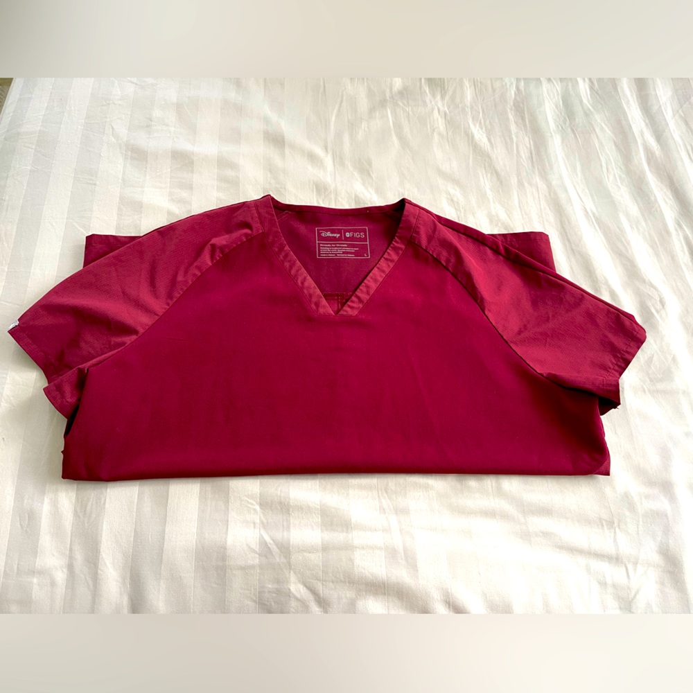 Figs Scrubs Top | Mickey Mouse Edition |burgundy | large